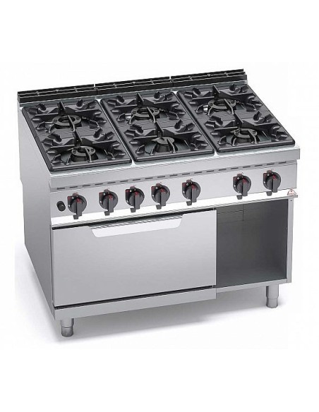 Cocina a Gas Bertos Máxima 900 6 Fuegos + Horno | Hostelería Negocios