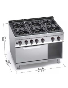 Cocina a Gas Bertos Máxima 900 6 Fuegos + Horno | Hostelería Negocios 2