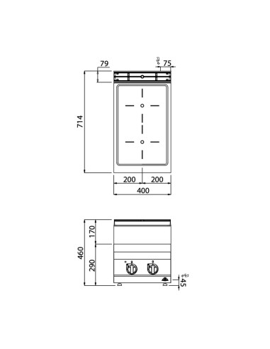 Cocina Vitrocerámica Bertos Plus Macros 700 Sobremesa | Hostelería Negocios
