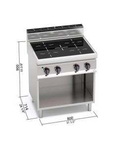 Cocina Vitrocerámica Bertos Macros 700 4 Zonas | Hostelería Negocios 2