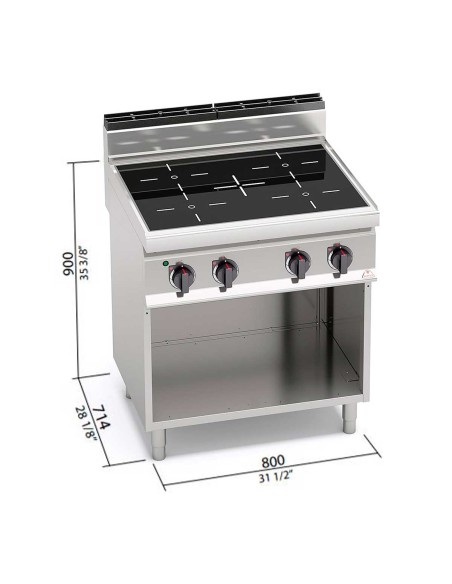 Cocina Vitrocerámica Bertos Macros 700 4 Zonas | Hostelería Negocios