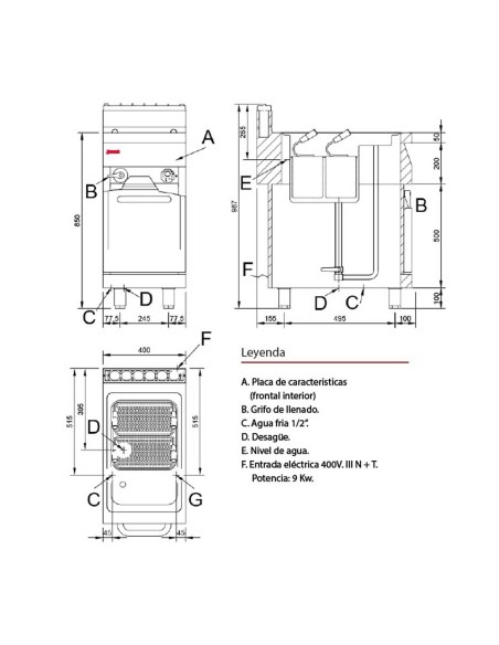 Cuece Pasta Eléctrico Jemi CPE70 EV Serie 750 | Hostelería Negocios