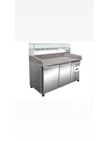 Mesa Refrigerada Pizzas MP15SMMLHN Granito | Hostelería Negocios