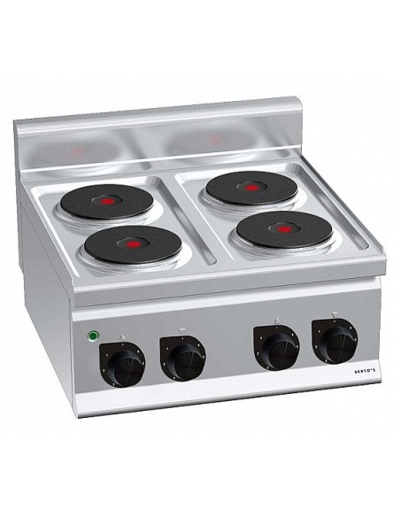 Cocina Eléctrica 4 Placas Bertos E6P4B Plus 600 | Hostelería Negocios