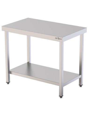 Mesa Central Acero Inoxidable Gama 600 con Estante Arilex | Hostelería Negocios