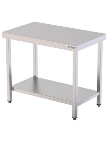 Mesa Central Acero Inoxidable Gama 600 con Estante Arilex | Hostelería Negoci