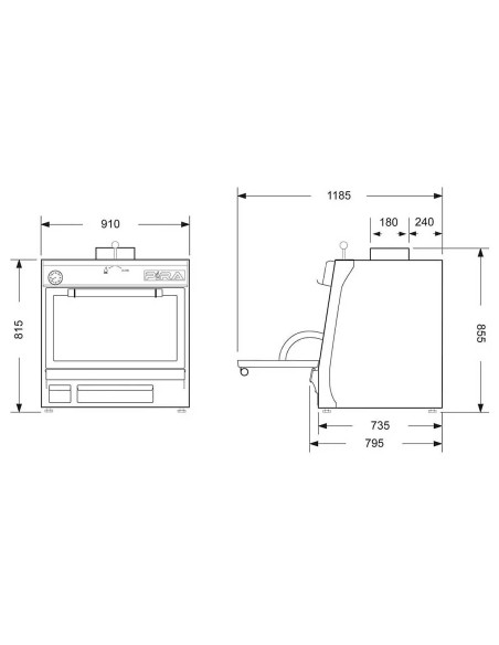 Horno de Brasa Pira 90 AB Black | Hostelería Negocios