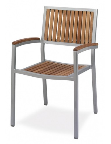 Sillón Exterior M268 Aluminio y Teca | Hostelería Negocios