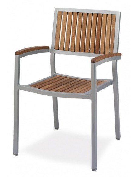Sillón Exterior M268 Aluminio y Teca | Hostelería Negocios