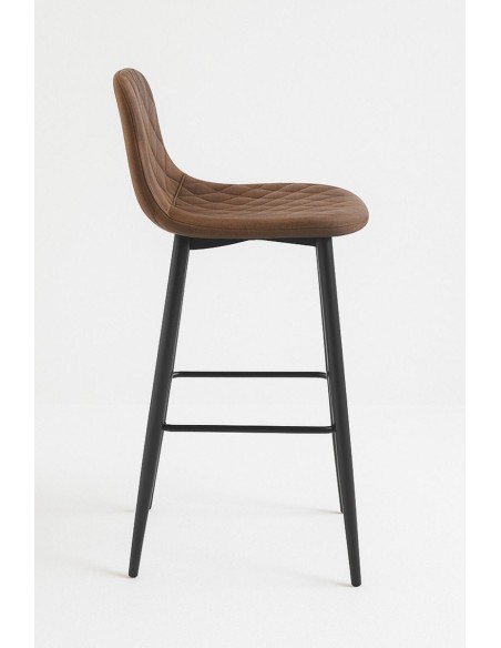 Taburete Nórdico de Polipiel y Acero para Barra | Hostelería Negocios