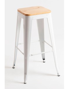 Taburete Apilable de Acero y Madera | Hostelería Negocios