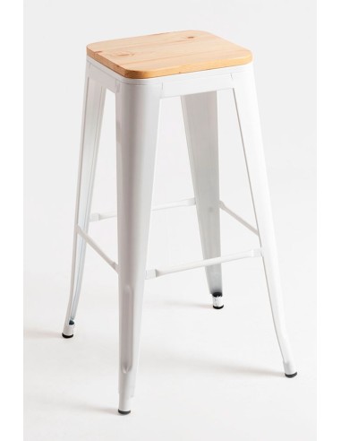 Taburete Apilable de Acero y Madera | Hostelería Negocios
