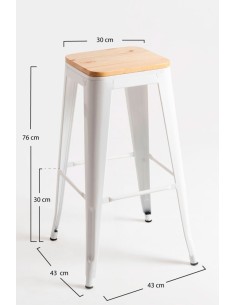 Taburete Apilable de Acero y Madera | Hostelería Negocios 2