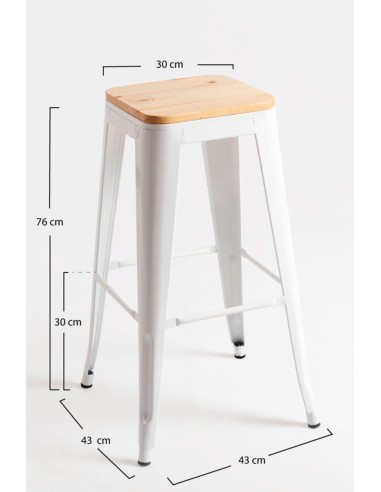 Taburete Apilable de Acero y Madera | Hostelería Negocios