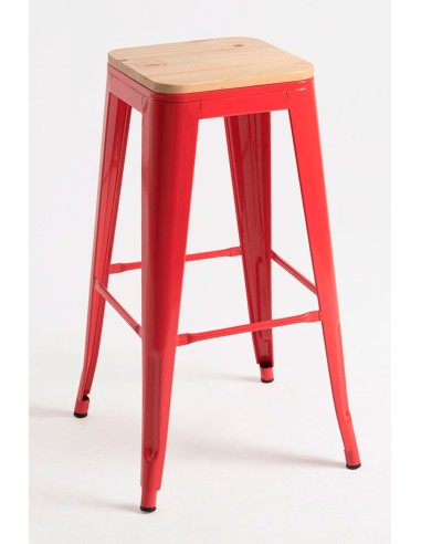 Taburete Apilable de Acero y Madera | Hostelería Negocios