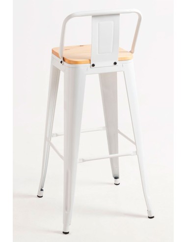 Taburete Industrial de Madera y Acero Apilable | Hostelería Negocios