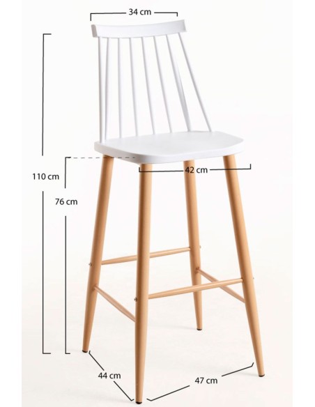 Taburete Vanguardista de Exterior e Interior Apilable | Hostelería Negocios