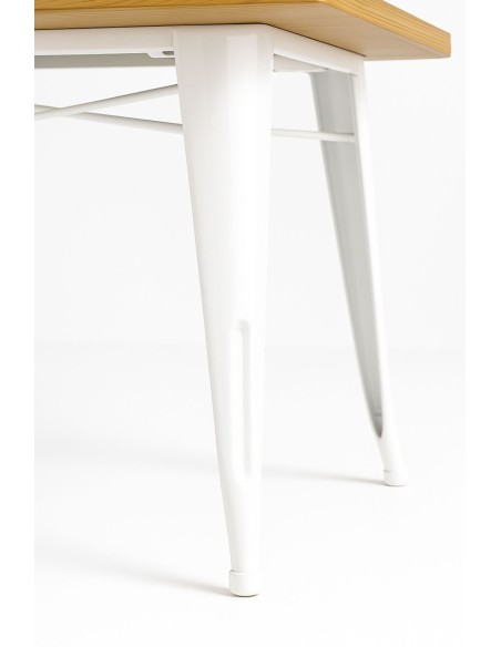 Mesa Cuadrada de Madera y Acero para Hostelería | Hostelería Negocios