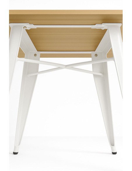 Mesa Cuadrada de Madera y Acero para Hostelería | Hostelería Negocios