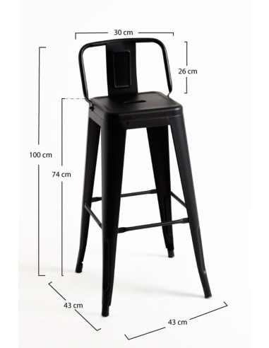 Taburete Industrial de Acero Apilable  Hostelería | Hostelería Negocios