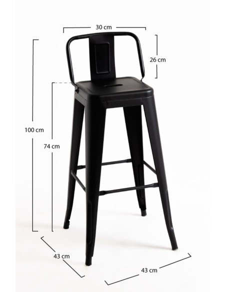 Taburete Industrial de Acero Apilable  Hostelería | Hostelería Negocios