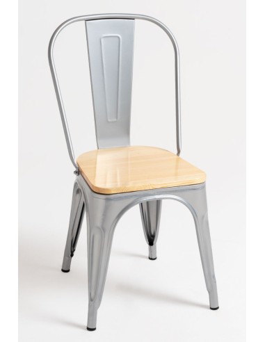 Silla Vintage Asiento Madera Natural|Hosteleria negocios