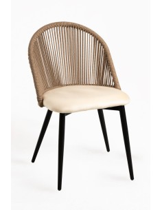 Silla Velvet de Terciopelo y Cuerda Boho | Hostelería Negocios