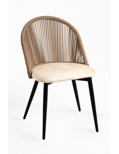 Silla Velvet de Terciopelo y Cuerda Boho | Hostelería Negocios