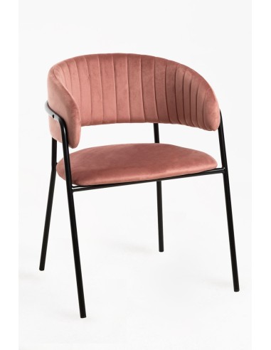 Silla Nórdica de Terciopelo y Metal para Comedor | Hostelería Negocios