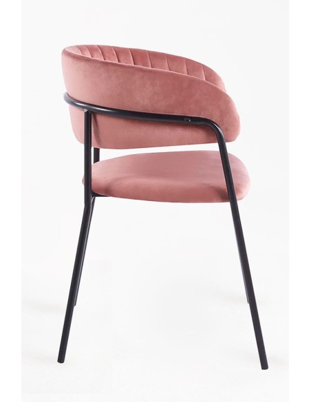 Silla Nórdica de Terciopelo y Metal para Comedor | Hostelería Negocios