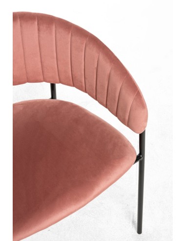 Silla Nórdica de Terciopelo y Metal para Comedor | Hostelería Negocios