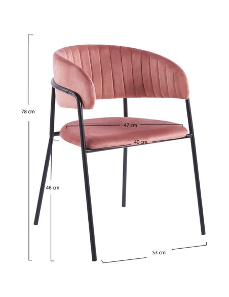 Silla Nórdica de Terciopelo y Metal para Comedor | Hostelería Negocios
