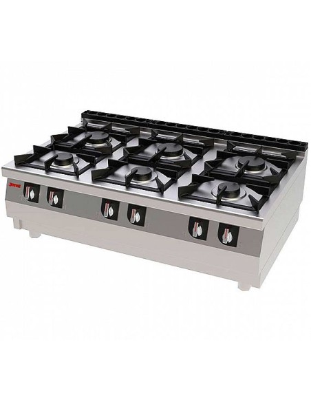 Cocina Gas 6 Fuegos S706 Jemi Serie 750 | Hostelería Negocios