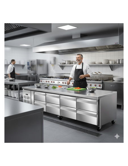 Mesa Baja Refrigerada U-GNH4180TN Eutron Serie 700|Hostelería Negocios