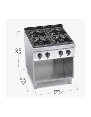 Cocina a Gas G9F4M MAXIMA 900 BERTOS|Hosteleria Negocios