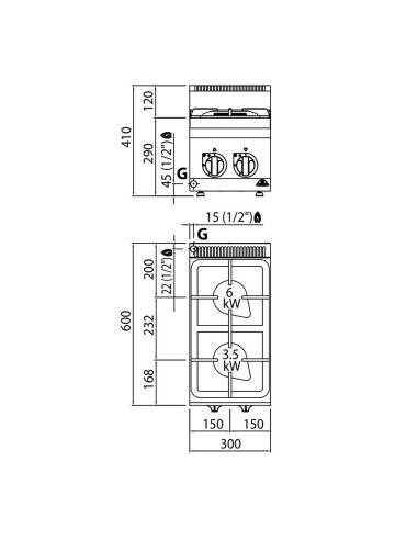 Cocina a Gas Bertos Plus 600 Eco Power 9,5 kW | Hostelería Negocios