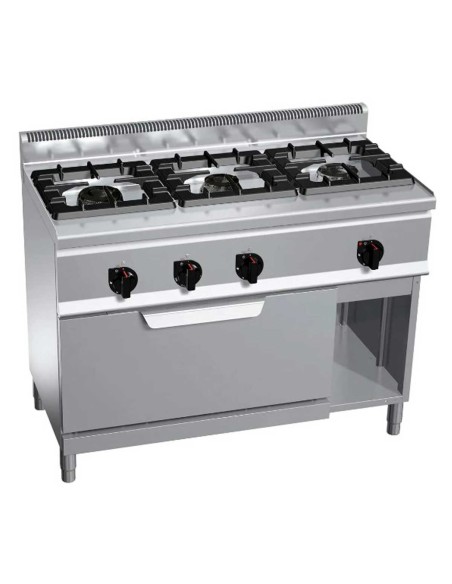 Cocina a Gas Bertos Plus 600 3 Fuegos + Horno | Hostelería Negocios