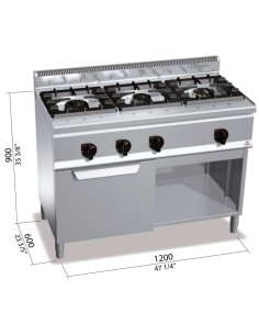 Cocina a Gas Bertos Plus 600 3 Fuegos + Horno | Hostelería Negocios 2