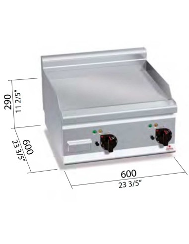 Fry Top Eléctrico Bertos Plus 600 E6FL3BP / E6FL6BP-2 | Hostelería Negocios