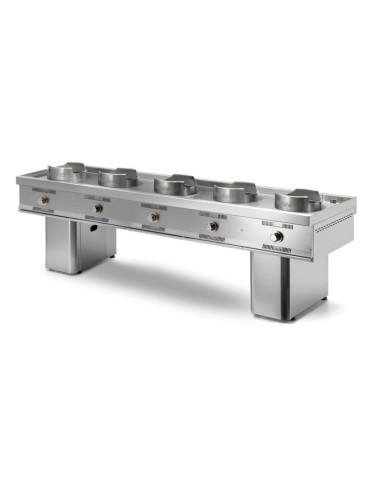 Wok Mainho W-500 Pro 5 Fuegos Gas Profesional | Hostelería Negocios