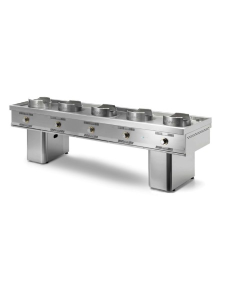 Wok Mainho W-500 Pro 5 Fuegos Gas Profesional | Hostelería Negocios