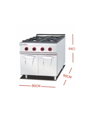 Cocina Gas 4 Fuegos con Mueble ARSGH-987 | Hostelería Negocios