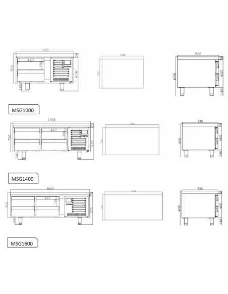 Mesa Baja Refrigerada MSG96 Infrico|Hosteleria negocios