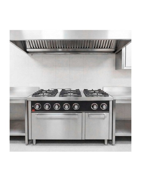 Cocina a Gas Fainca HR C6F750H Serie 750 con Horno GN 2/1 | Hostelería Negocios