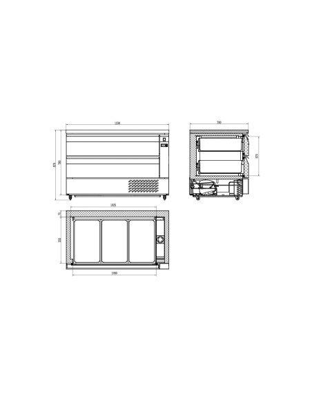 Mesa Refrigerada con Cajones Edenox Flexdrawer |Hostelería Negocios