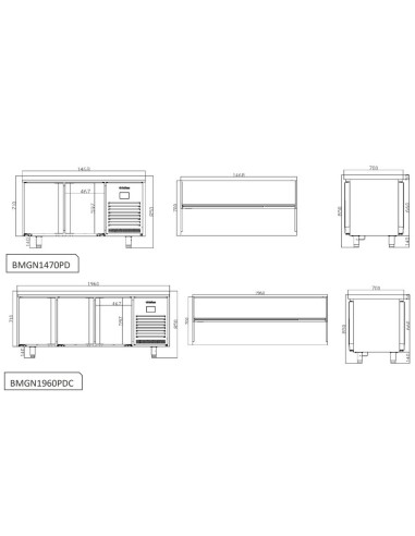 Mesa Refrigerada Infrico BMGN Serie 700 GN 1/1 | Hostelería Negocios