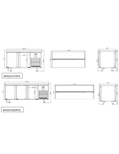 Mesa Refrigerada Infrico BMGN Serie 700 GN 1/1 | Hostelería Negocios
