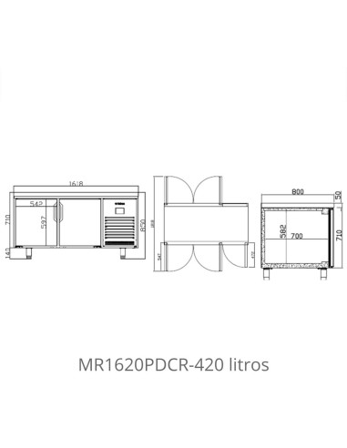 Mesa Refrigerada Pastelería Infrico PDCR Serie 800 | Hostelería Negocios