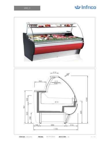 Vitrina Expositora Refrigerada Infrico VMD 18 SI | Hostelería Negocios