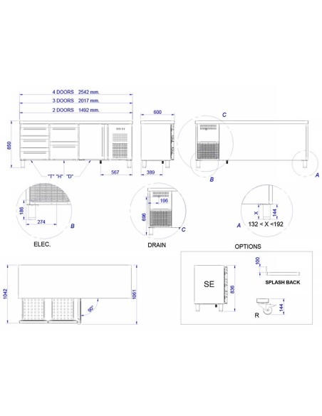 Mesa Refrigerada Snack Serie 600 Edenox MPS-250 HC PC | Hostelería Negocios
